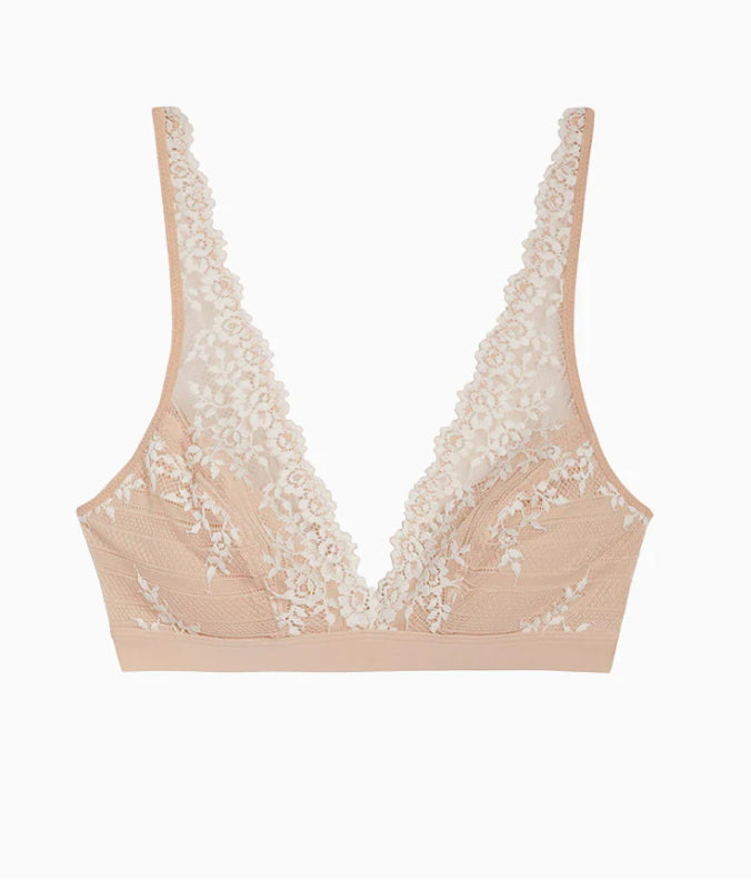 Embrace Lace® Wire Free Bralette: Sand/Ivory