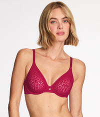 High Bar™ Plunge Underwire Bra: Red Plum