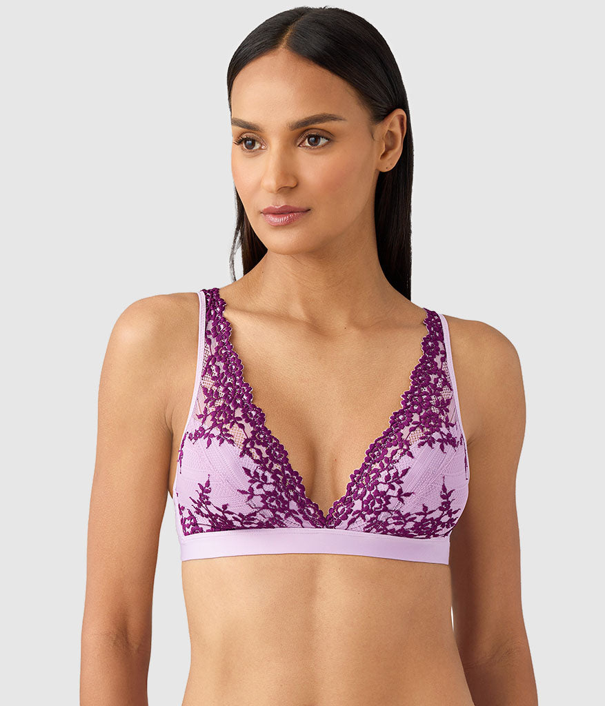 Embrace Lace® Wire Free Bralette: Lavender Sage/Dark Purple