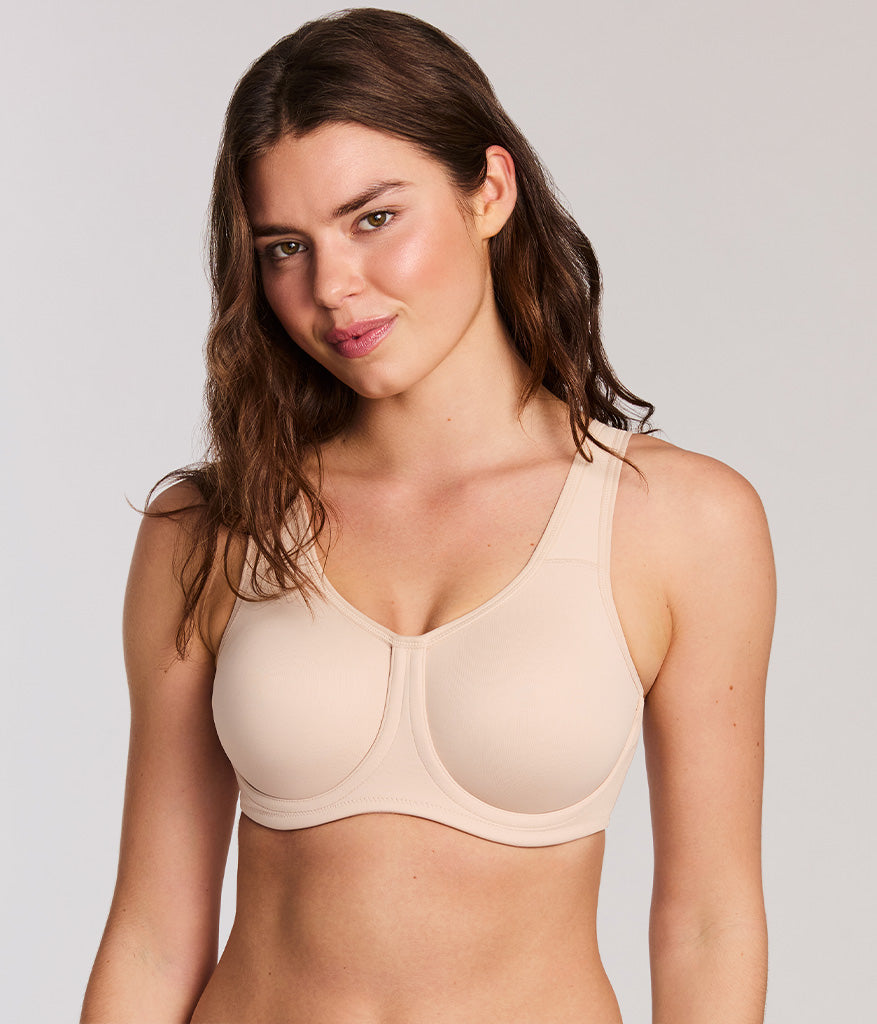 Simone Sport Underwire Bra: Sand