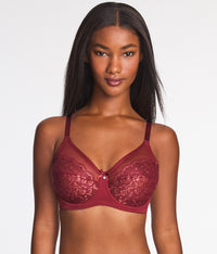 Retro Chic Full Figure Underwire Bra: Cabernet