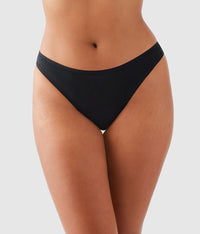 Understated Cotton Thong: Black