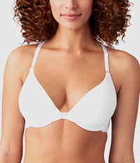 Inspired Eyelet Front Close T-Shirt Bra: White