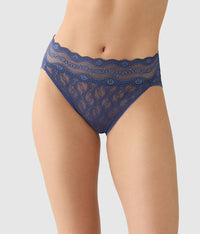 Lace Kiss Hi-Leg: Crown Blue