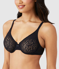 Halo Lace Underwire Bra: Black