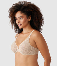 Halo Lace Underwire Bra: Sand