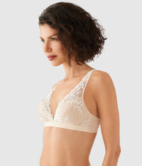 Embrace Lace® Wire Free Bralette: Sand/Ivory