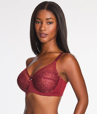 Retro Chic Full Figure Underwire Bra: Cabernet