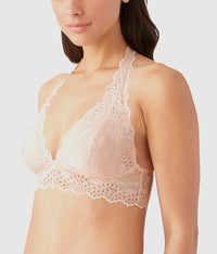 Inspired Eyelet Halter Bralette: Rose Smoke