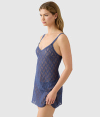Lace Kiss Chemise: Crown Blue