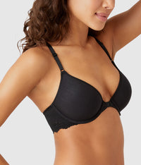 Inspired Eyelet Front Close T-Shirt Bra: Night