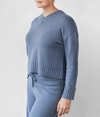 Haven V Neck Sweater: Ash Navy