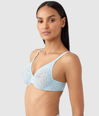 Halo Lace Underwire Bra: Soft Sky