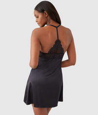 Center Stage Chemise: Black/Graphite