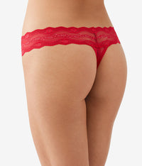 Lace Kiss Thong: Crimson Red
