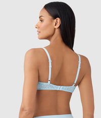 Halo Lace Underwire Bra: Soft Sky