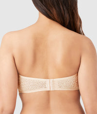 Halo Lace Strapless Underwire Bra: Sand