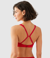 Embrace Lace® Wire Free Bralette: Equestrian Red