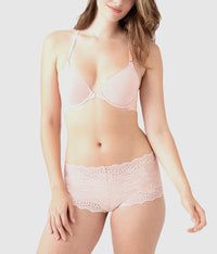 Inspired Eyelet Front Close T-Shirt Bra: Rose Smoke