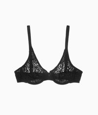 Halo Lace Underwire Bra: Black