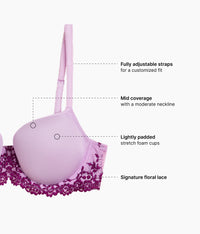 Embrace Lace® T-Shirt Bra: Lavender Sage/Dark Purple