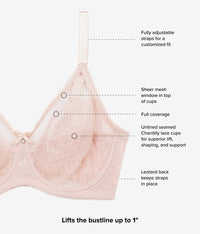 Retro Chic Full Figure Underwire Bra: Rose Dust