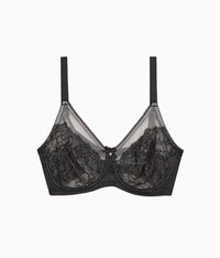 Retro Chic Full Figure Underwire Bra: Black