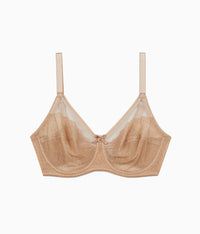Retro Chic Full Figure Underwire Bra: Toast