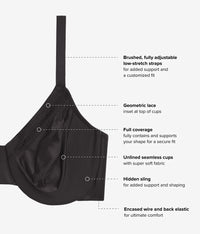 Perfect Primer Full Figure Underwire Bra: Black