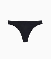 Understated Cotton Thong: Black