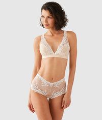 Embrace Lace® Wire Free Bralette: Sand/Ivory