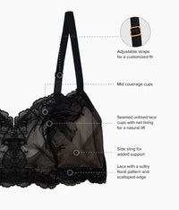 Vivid Attraction Bralette: Black