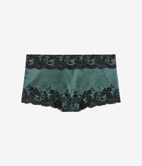 Modern Affair Boyshort: Silver Pine/Black