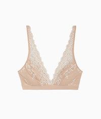 Embrace Lace® Wire Free Bralette: Sand/Ivory