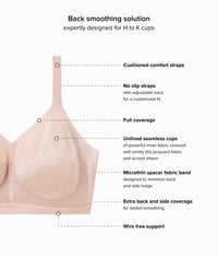 Back Appeal® H-K Cup Wire Free Bra: Rose Dust