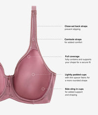 Basic Beauty Spacer Underwire T-Shirt Bra: Rose Brown