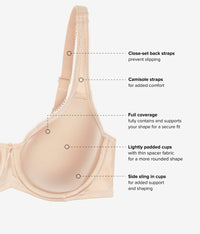 Basic Beauty Spacer Underwire T-Shirt Bra: Sand