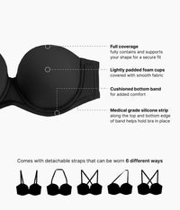 Red Carpet™  Strapless Underwire Bra: Black