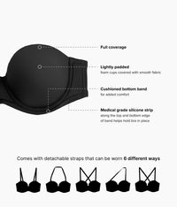 Red Carpet™  Strapless Underwire Bra: Black
