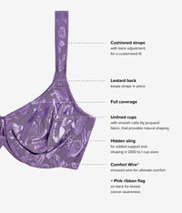 Awareness Underwire Bra: Grape Compote