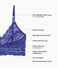 Lace Kiss Bralette: Spectrum Blue