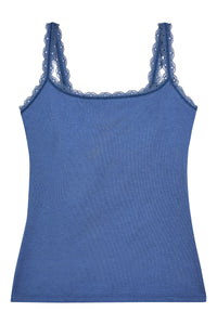 Inspired Eyelet Shelf Bra Cami: Vintage Indigo