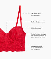 Untamed Demi Longline: Lipstick Red