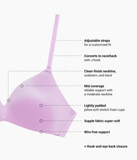 Future Foundation Wire Free T-Shirt Bra: Smoky Grape