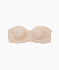 Halo Lace Strapless Underwire Bra: Sand