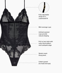 Vivid Attraction Bodysuit: Black