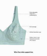 Inside Job™  Wire Free Bra: Iceberg Green
