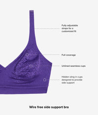 Inside Job™  Wire Free Bra: Purple Indigo