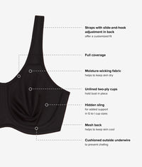 Simone Sport Underwire Bra: Black