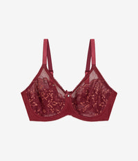 Retro Chic Full Figure Underwire Bra: Cabernet